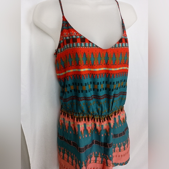 ZARA Colorful Patterned Patchwork Sleeveless Romper (#514) - Picture 3 of 7